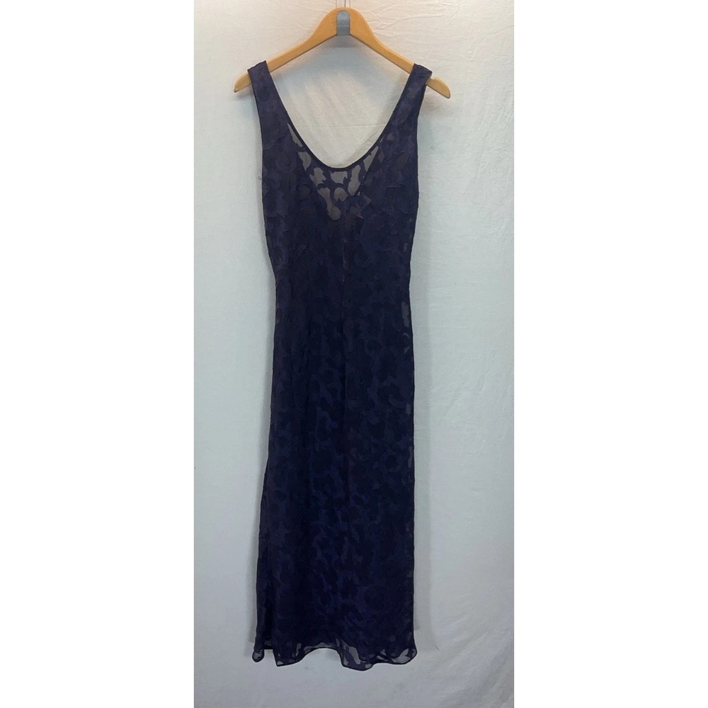 VTG Victoria's Secret‎ Gold Crown Label Slip Dress Deep Purple Burnout Maxi M